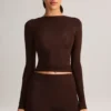 Noor Modal High-Rise Bodycon Mini-Shorts in Schokoladenbraun Noor Modal High-Rise Bodycon Mini-Shorts in Schokoladenbraun
