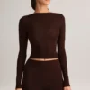Noor Modal High-Rise Bodycon Mini-Shorts in Schokoladenbraun Noor Modal High-Rise Bodycon Mini-Shorts in Schokoladenbraun
