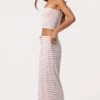 Noppenjersey-Hose mit niedriger Leibhöhe in rosa Streifen Noppenjersey-Hose mit niedriger Leibhöhe in rosa Streifen