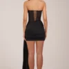 Norah Bandeau-Korsett-Minikleid mit Schnürung in Schwarz Norah Bandeau-Korsett-Minikleid mit Schnürung in Schwarz