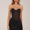 Norah Bandeau-Korsett-Minikleid mit Schnürung in Schwarz Norah Bandeau-Korsett-Minikleid mit Schnürung in Schwarz