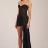 Norah Bandeau-Korsett-Minikleid mit Schnürung in Schwarz Norah Bandeau-Korsett-Minikleid mit Schnürung in Schwarz