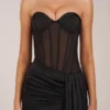 Norah Bandeau-Korsett-Minikleid mit Schnürung in Schwarz Norah Bandeau-Korsett-Minikleid mit Schnürung in Schwarz
