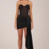 Norah Bandeau-Korsett-Minikleid mit Schnürung in Schwarz Norah Bandeau-Korsett-Minikleid mit Schnürung in Schwarz