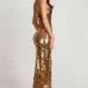 Nottola 3D-verziertes Bandeau-Maxikleid in Gold Nottola 3D-verziertes Bandeau-Maxikleid in Gold