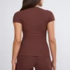Nour Tall Mid Rise Wide Leg Trouser in Chocolate