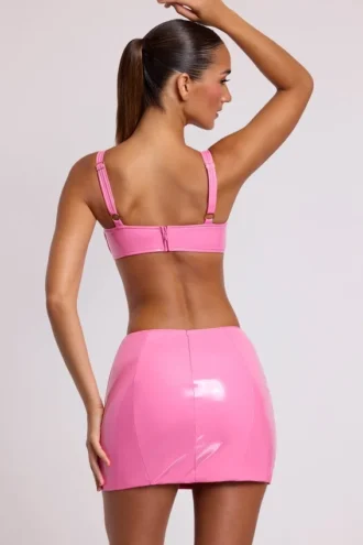 Nyx Vinyl-Micro-Minirock mit Beinschlitz in Rosa
