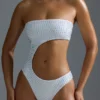 Oh Polly Bademode: HOTFIX Edition Verzierter Cheeky-Badeanzug mit Cut-outs in Weiß Oh Polly Bademode: HOTFIX Edition Verzierter Cheeky-Badeanzug mit Cut-outs in Weiß