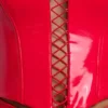 Ophelia Vinyl-Halter-Korsett-Oberteil mit Schnürung in Feuerrot Ophelia Vinyl-Halter-Korsett-Oberteil mit Schnürung in Feuerrot