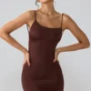 Orli Minikleid aus geschmeidigem Jersey mit offenem Rücken in Espresso Orli Minikleid aus geschmeidigem Jersey mit offenem Rücken in Espresso