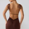 Orli Minikleid aus geschmeidigem Jersey mit offenem Rücken in Espresso Orli Minikleid aus geschmeidigem Jersey mit offenem Rücken in Espresso
