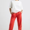 Oversize-Jogginghose aus gebürstetem Jersey in Rot Oversize-Jogginghose aus gebürstetem Jersey in Rot