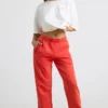 Oversize-Jogginghose aus gebürstetem Jersey in Rot Oversize-Jogginghose aus gebürstetem Jersey in Rot