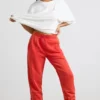 Oversize-Jogginghose aus gebürstetem Jersey in Rot Oversize-Jogginghose aus gebürstetem Jersey in Rot