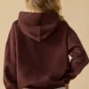 Oversize-Kapuzenpullover in Mahagoni
