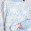 Oversize-Pullover aus Jacquard-Strick in Powder Blue Oversize-Pullover aus Jacquard-Strick in Powder Blue