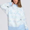Oversize-Pullover aus Jacquard-Strick in Powder Blue Oversize-Pullover aus Jacquard-Strick in Powder Blue