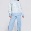 Oversize-Pullover aus Jacquard-Strick in Powder Blue Oversize-Pullover aus Jacquard-Strick in Powder Blue