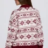 Oversize-Pullover aus Jacquard-Strick in Purpurrot Oversize-Pullover aus Jacquard-Strick in Purpurrot