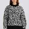 Oversize-Pullover aus Jacquard-Strick in Schwarz Oversize-Pullover aus Jacquard-Strick in Schwarz