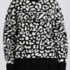 Oversize-Pullover aus Jacquard-Strick in Schwarz Oversize-Pullover aus Jacquard-Strick in Schwarz