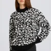 Oversize-Pullover aus Jacquard-Strick in Schwarz Oversize-Pullover aus Jacquard-Strick in Schwarz