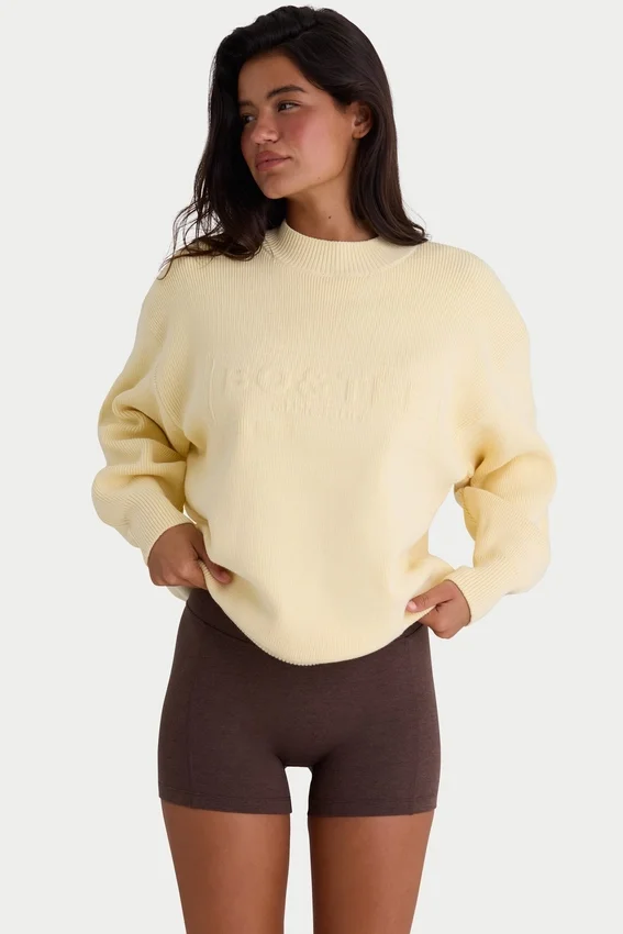 Oversize-Pullover aus Rippstrick in Lemon Oversize-Pullover aus Rippstrick in Lemon