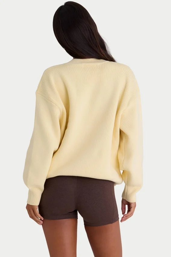 Oversize-Pullover aus Rippstrick in Lemon Oversize-Pullover aus Rippstrick in Lemon