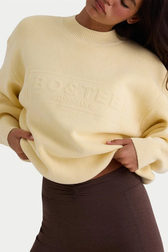 Oversize-Pullover aus Rippstrick in Lemon Oversize-Pullover aus Rippstrick in Lemon