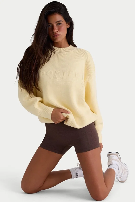 Oversize-Pullover aus Rippstrick in Lemon Oversize-Pullover aus Rippstrick in Lemon