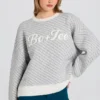 Oversize-Pullover mit gestricktem Logo in Ice Oversize-Pullover mit gestricktem Logo in Ice