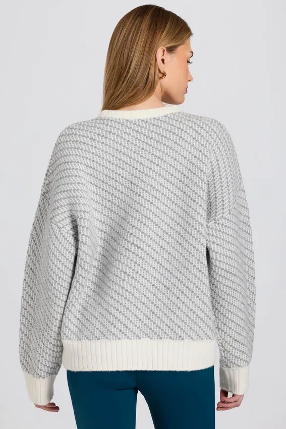 Oversize-Pullover mit gestricktem Logo in Ice Oversize-Pullover mit gestricktem Logo in Ice