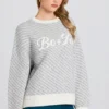 Oversize-Pullover mit gestricktem Logo in Ice Oversize-Pullover mit gestricktem Logo in Ice