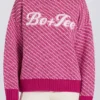 Oversize-Pullover mit gestricktem Logo in Magenta-Pink Oversize-Pullover mit gestricktem Logo in Magenta-Pink