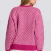 Oversize-Pullover mit gestricktem Logo in Magenta-Pink Oversize-Pullover mit gestricktem Logo in Magenta-Pink