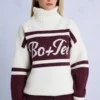 Oversize-Strickpullover mit Rollkragen in Burgunderrot Oversize-Strickpullover mit Rollkragen in Burgunderrot