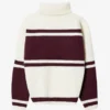 Oversize-Strickpullover mit Rollkragen in Burgunderrot Oversize-Strickpullover mit Rollkragen in Burgunderrot