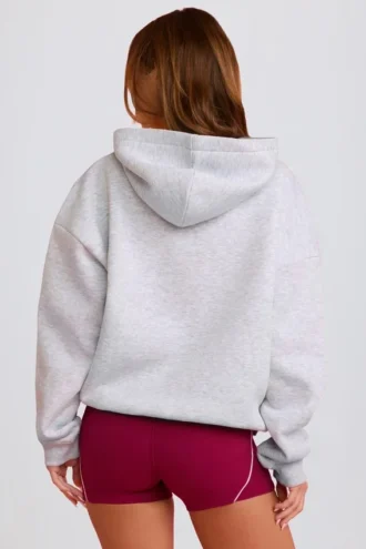 Oversized-Hoodie mit Applikation in Grau