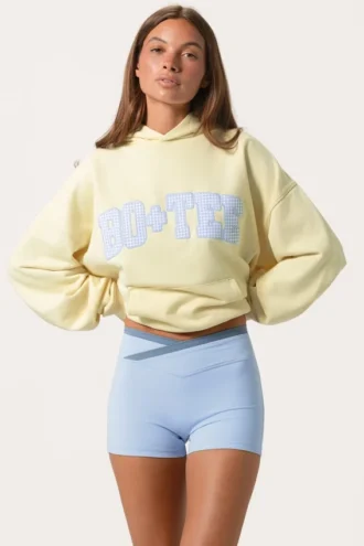 Oversized-Hoodie mit Applikation in Lemon