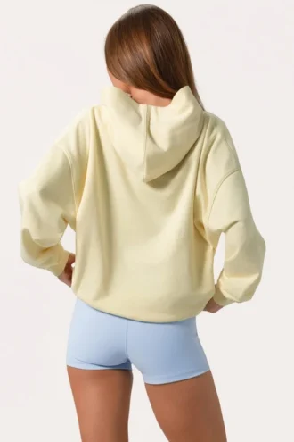 Oversized-Hoodie mit Applikation in Lemon