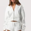 Oversized-Hoodie mit Reißverschluss in Milk Oversized-Hoodie mit Reißverschluss in Milk