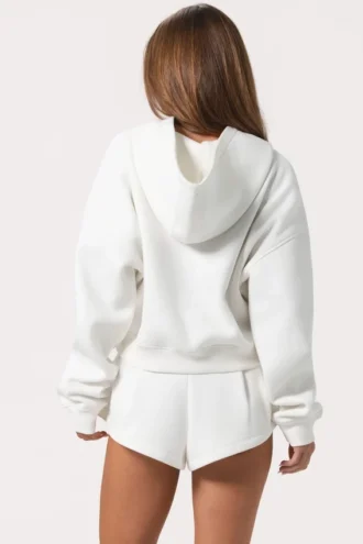 Oversized-Hoodie mit Reißverschluss in Milk