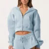 Oversized-Hoodie mit Reißverschluss in Powder Blue Oversized-Hoodie mit Reißverschluss in Powder Blue