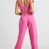 Oversized-Jogginghose aus gebürstetem Jersey in Pink Oversized-Jogginghose aus gebürstetem Jersey in Pink