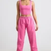 Oversized-Jogginghose aus gebürstetem Jersey in Pink Oversized-Jogginghose aus gebürstetem Jersey in Pink
