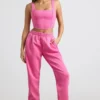 Oversized-Jogginghose aus gebürstetem Jersey in Pink Oversized-Jogginghose aus gebürstetem Jersey in Pink