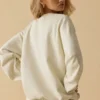 Oversized-Sweatshirt mit Rundhalsausschnitt in Beige