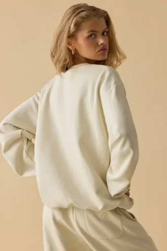 Oversized-Sweatshirt mit Rundhalsausschnitt in Beige Oversized-Sweatshirt mit Rundhalsausschnitt in Beige
