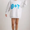 Oversized-Sweatshirt mit Rundhalsausschnitt in Grau meliert Oversized-Sweatshirt mit Rundhalsausschnitt in Grau meliert