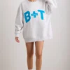 Oversized-Sweatshirt mit Rundhalsausschnitt in Grau meliert Oversized-Sweatshirt mit Rundhalsausschnitt in Grau meliert